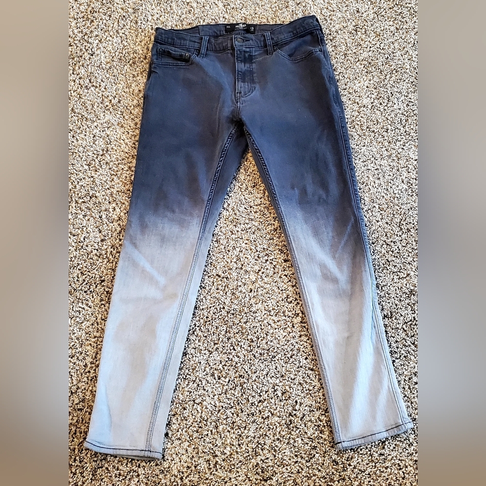 Hollister Black Grey Dip Dye Denim, W 34 x L32